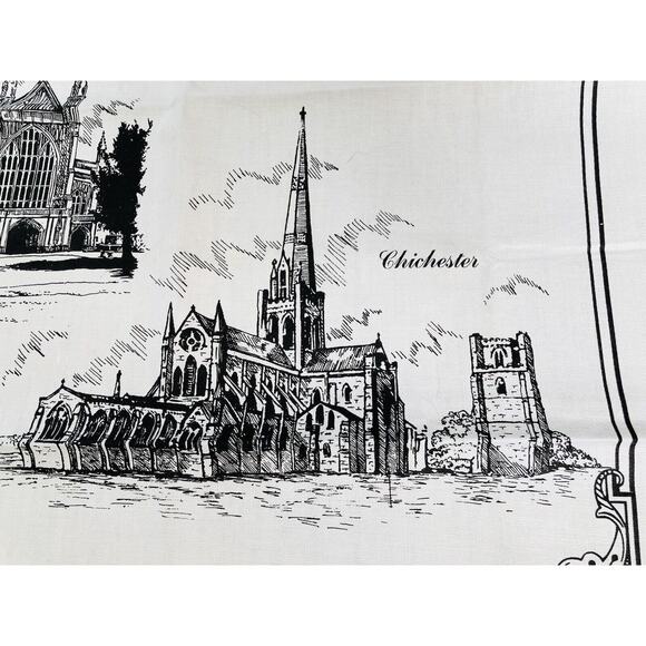 Set 3 Vintage All 100% Cotton DISH Tea TOWEL U.K. England Britain Salisbury Bell - Picture 15 of 16